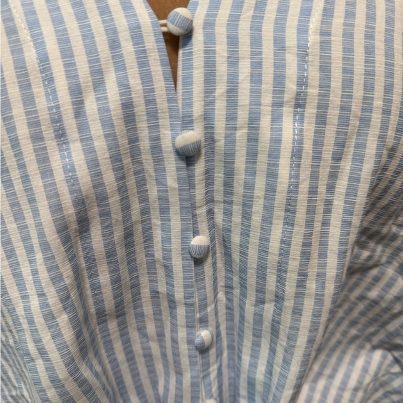 Buddy Love Blue Striped Button-Down Women's Top S - Picture 6 of 9